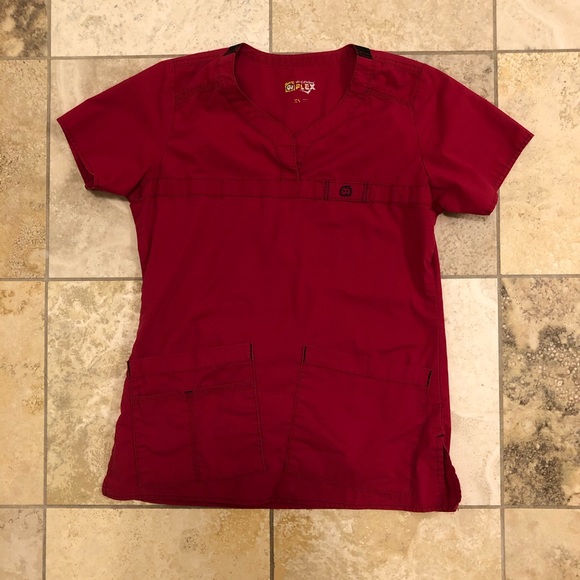 Wonder Flex Womens Scrub Set ( Dark Pink ) - Picture 2 of 5